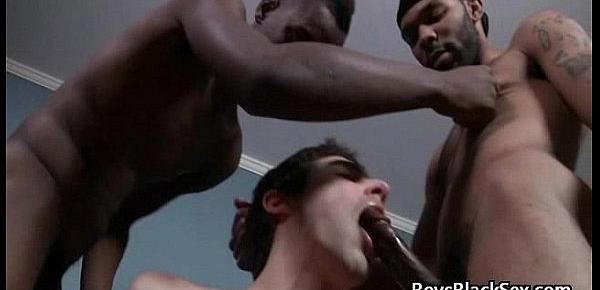  White Skinny Boy Get His Ass Gucked By Gay Black Hunk 08
